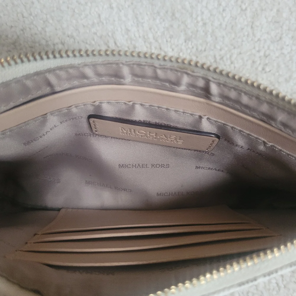 Michael Kors Monogram Small Vanilla Purse/Wristlet